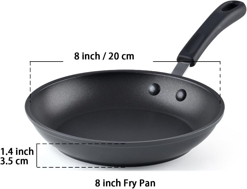 Photo 1 of Cook N Home Nonstick Saute Fry Pan 11-inch Professional Hard Anodized Frying Pan, Dishwasher Safe with Stay-Cool Handles, Black
