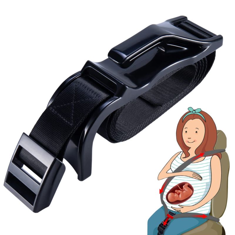 Photo 1 of White Maternity Seat Belt Adjuster - Seat Bump Strap for Protecting Belly - Prevent Compression of Abdomen - A Must Have Maternity Seat Cover Belt for Expectant
