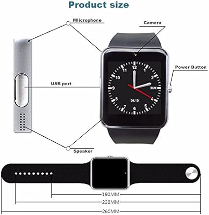 Photo 2 of Amazingforless GT08-SLV Bluetooth Touch Screen Smart Wrist Watch Phone with Camera - Silver
