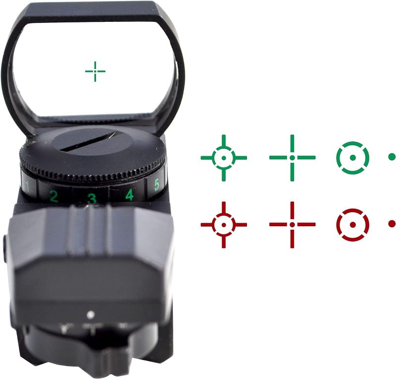 Photo 2 of Reflex Sight - Adjustable Reticle (4 Styles Dot, Circle/Dot, Crosshair/Dot, Crosshair/Circle/Dot Combinations) Both Red and Green in one Sight! Fits Dovetail.
