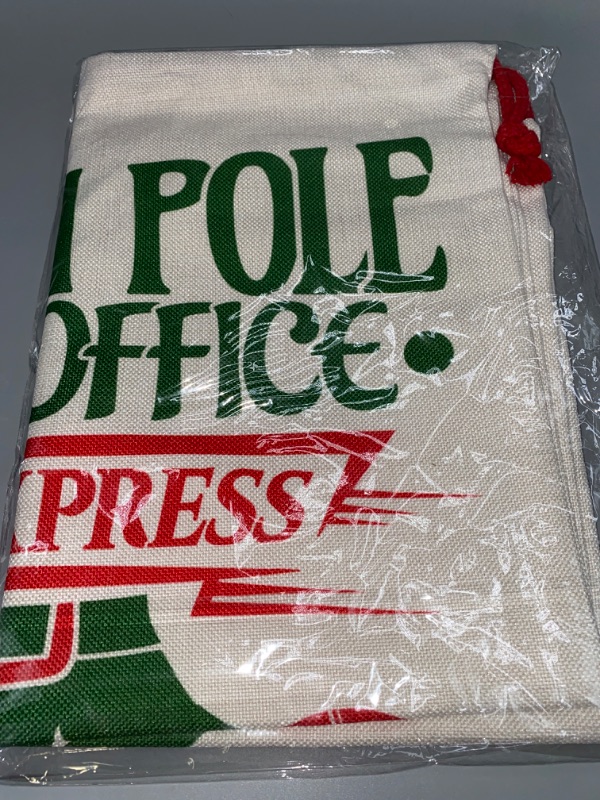 Photo 2 of Easy Sublimation Polyester Santa Sacks Large 19 Inches by 27 Inches- Just Add A Name (North Pole)
