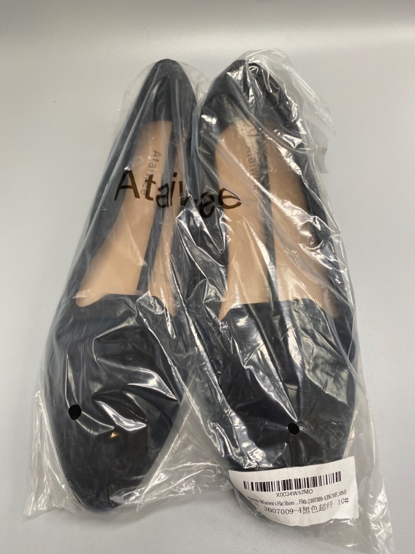 Photo 1 of Size 10 Black Ataiwee Women's Flats Shoes - Suede Round Toe Office Slip On Ballet Shoes.
