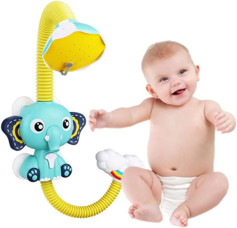 Photo 3 of Baby Bath Shower Baby Bath Toys Elephant Water Pumps and Trunk Spout Rinser for Newborn Babies Bath Toys
