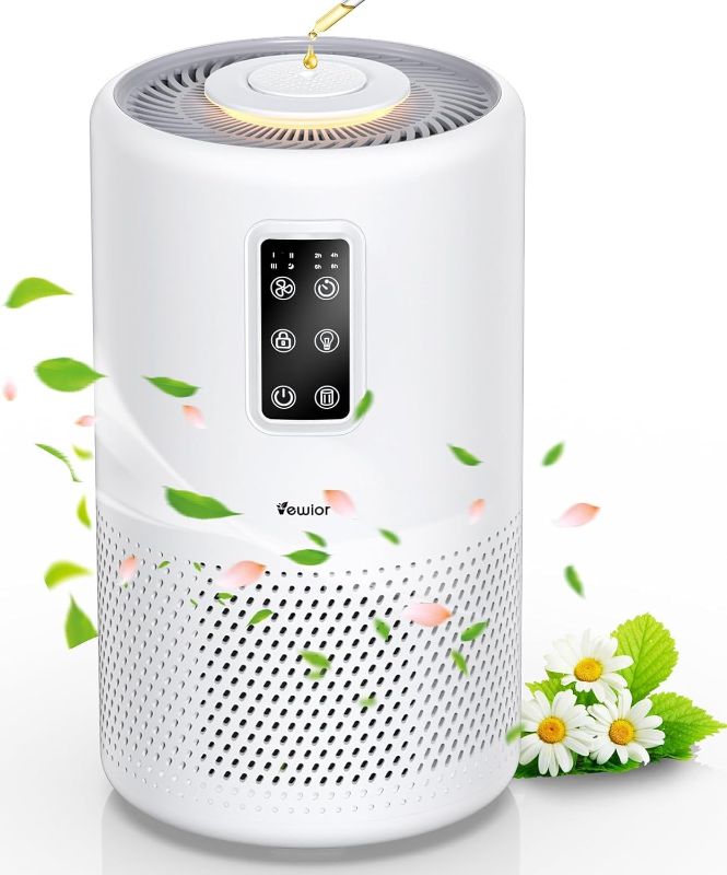 Photo 1 of Air Purifiers for Home Large Room with Night Light up to 1076ft², VEWIOR H13 True HEPA Air Cleaner with Fragrance Sponge, Sleep Mode, Timer, Speed, Lock, for Wildfire Smoke Pet Dust Pollen Odor
