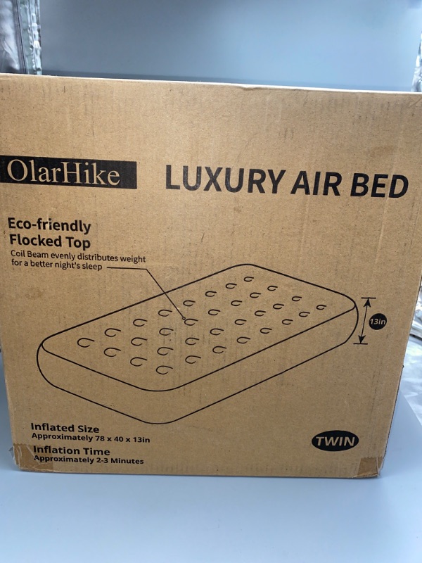 Photo 1 of OlarHike Queen Air Mattress with Built in Pump,Inflatable Blow Up Airbed with Storage Bag,13" High Speed Inflation Black, Camping Accessories, Travel and Guests & Indoor
