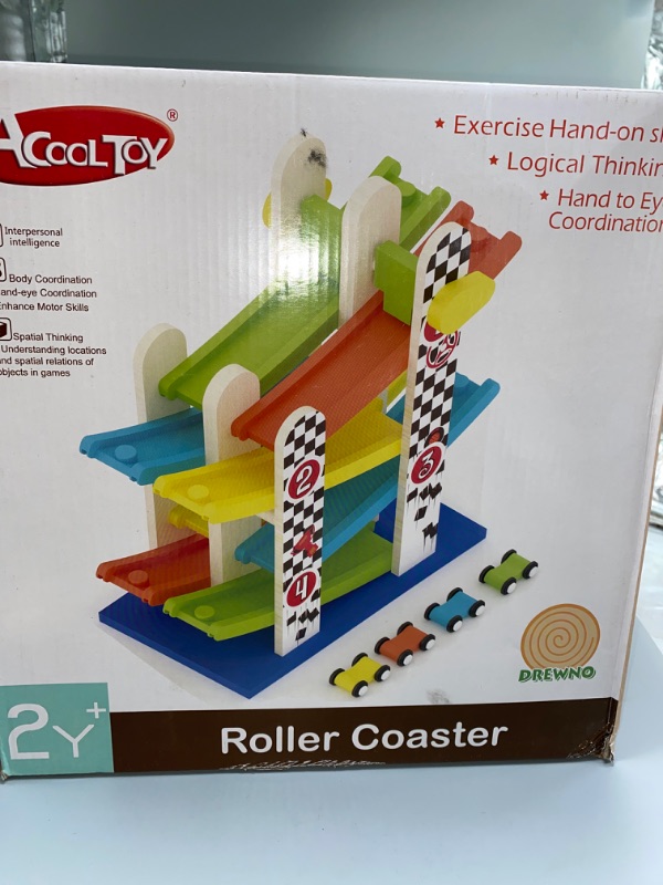 Photo 3 of Double Track Ramp Race - Wooden Toy (AC6653)
