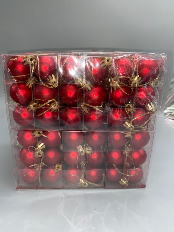 Photo 3 of Christmas balls decoration 144 pieces (3cm/1.18 "), Christmas pendant Christmas tree trinkets, festive wedding decoration ball (Red)
