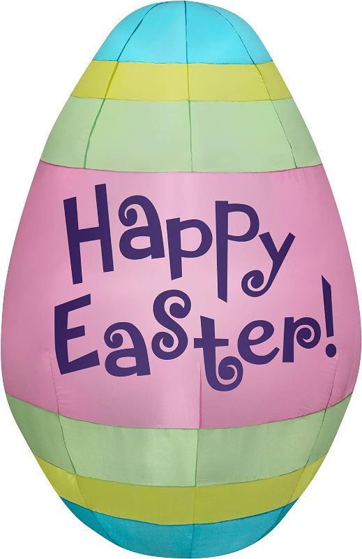 Photo 1 of Gemmy Airblown Inflatable Easter Egg, 4.5 ft Tall, Pink
