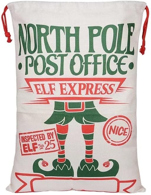 Photo 1 of Easy Sublimation Polyester Santa Sacks Large 19 Inches by 27 Inches- Just Add A Name (North Pole)

