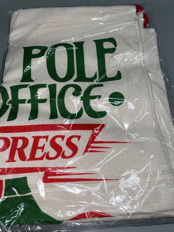 Photo 2 of Easy Sublimation Polyester Santa Sacks Large 19 Inches by 27 Inches- Just Add A Name (North Pole)
