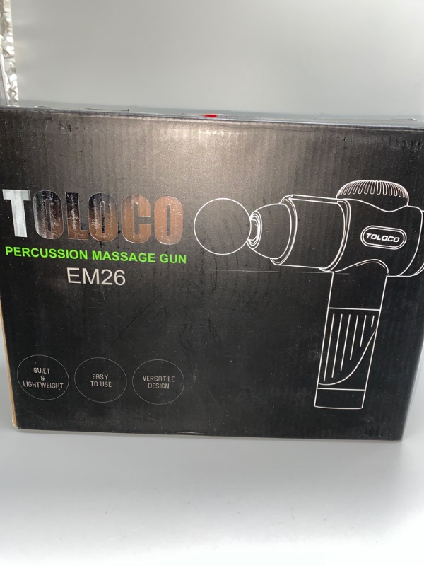 Photo 1 of TOLOCO Massage Gun, Muscle Massage Gun Deep Tissue, Percussion Massage Gun with 10 Replacement Heads, Super Quiet Portable Electric Massager for Athletes, Treatment, Relax, Grey
