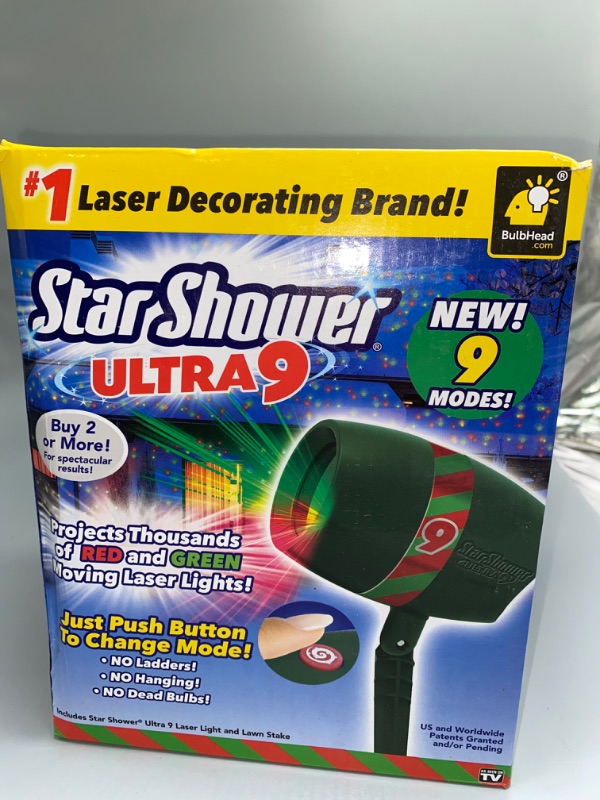 Photo 4 of AS-SEEN-ON-TV with 9 Enhanced Modes for Spectacular Outdoor Holiday Laser Lighting with Thousands of Lights Covering 3200 Square feet, Green, 8.5 in
