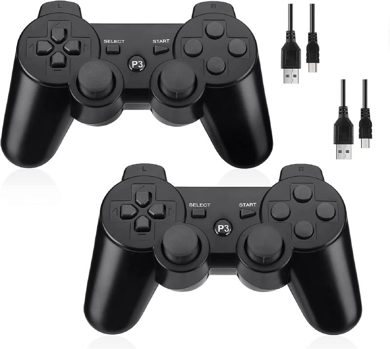 Photo 1 of Prodico PS-3 Wireless Controller, Double Shock Rechargeable Analog PS-3 Controller, 2 Pack
