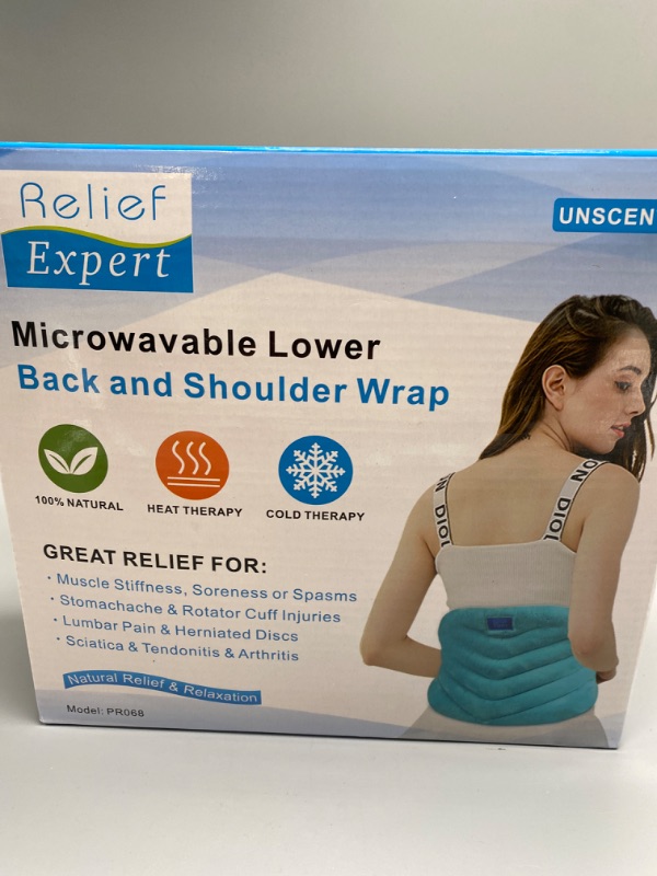 Photo 4 of Relief Expert Microwavable Heating Pad for Back Pain Relief, Menstrual Cramps Heating Pad Microwavable with Moist Heat for Back, Neck and Shoulder, Stomach, Unscented
