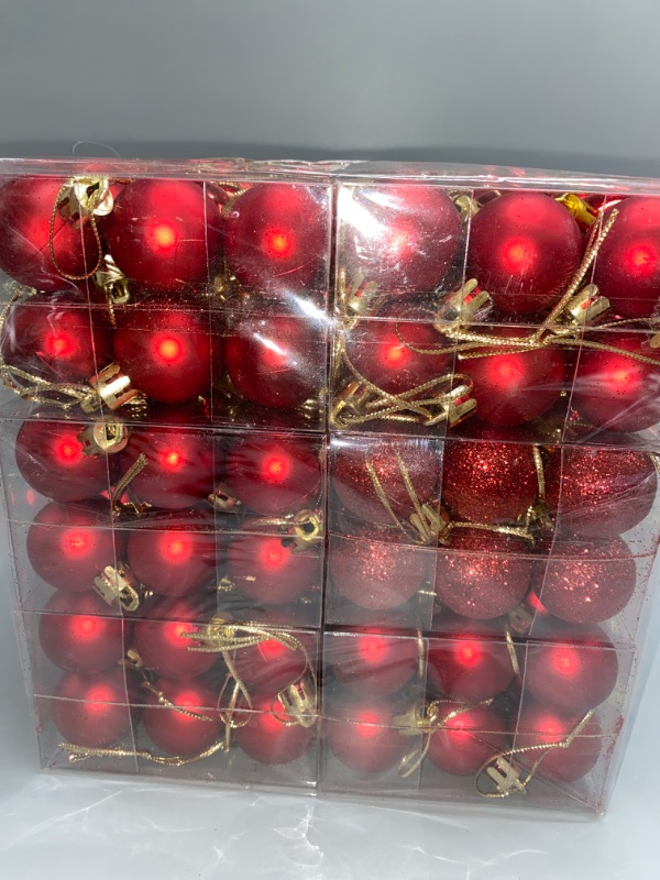 Photo 3 of Christmas balls decoration 144 pieces (3cm/1.18 "), Christmas pendant Christmas tree trinkets, festive wedding decoration ball (Red)
