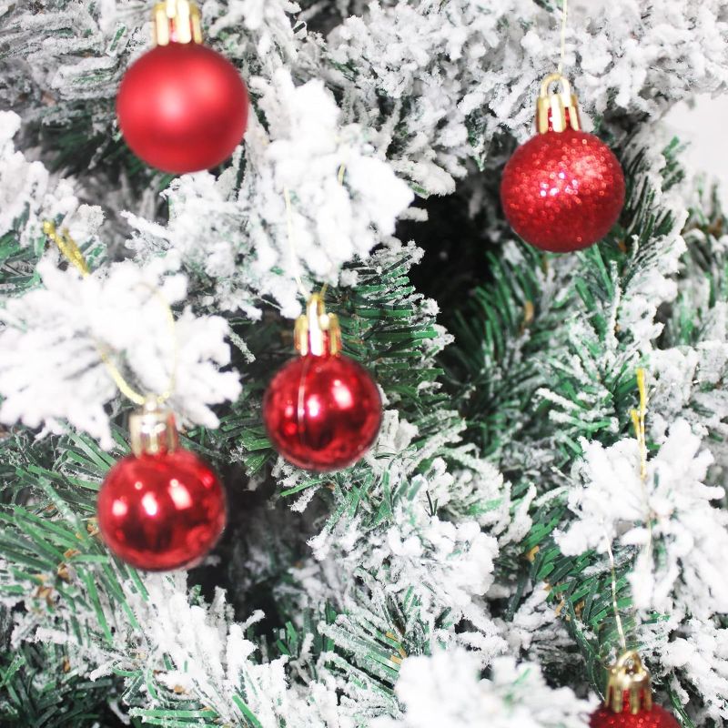 Photo 2 of Christmas balls decoration 144 pieces (3cm/1.18 "), Christmas pendant Christmas tree trinkets, festive wedding decoration ball (Red)
