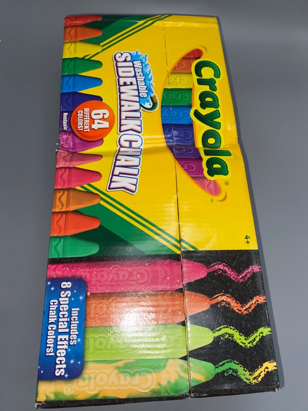 Photo 4 of Crayola Ultimate Washable Chalk Collection (64ct), Bulk Sidewalk Chalk, Outdoor Chalk for Kids, Anti-Roll Sticks, Nontoxic, 4+
