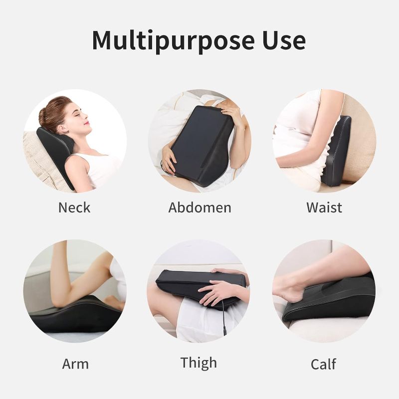 Photo 2 of Boriwat Back Massager with Heat, Massagers for Neck and Back, 3D Kneading Massage Pillow for Back, Neck, Shoulder, Leg Pain Relief, Gifts for Men Women Mom Dad, Stress Relax at Home Office and Car
