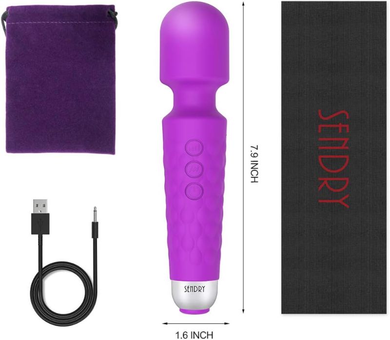 Photo 3 of Female Vibrator, G-Spot & Sex Toy, 20 Modes & 8 Speeds Wand Massager, Quiet, Waterproof, USB Rechargeable Vibrator, Hand-Held Cordless Sex Toys Vibrator for Her Pleasure, Female Adult Toy - Purple
