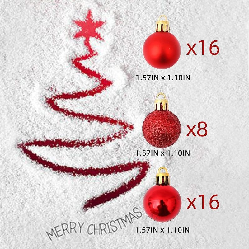 Photo 2 of Christmas Ball decoration 144 pieces (3cm/1.18 "), Christmas pendant Christmas tree ornaments Christmas table decoration Party festive wedding decoration ball (Red)
