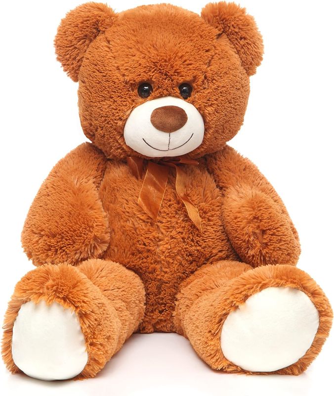 Photo 1 of 30 inch Big Teddy Bear Cute Giant Stuffed Animals Soft Plush Bear for Girlfriend Kids, Dark Brown