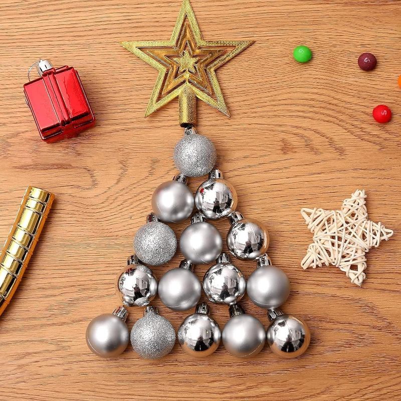 Photo 2 of Christmas balls decoration 144Pcs 3cm/1.18" Ornaments, Small Shatterproof Christmas Baubles for Xmas Christmas Tree, Hanging Ball for Holiday Wedding Party Decoration (Silver)
