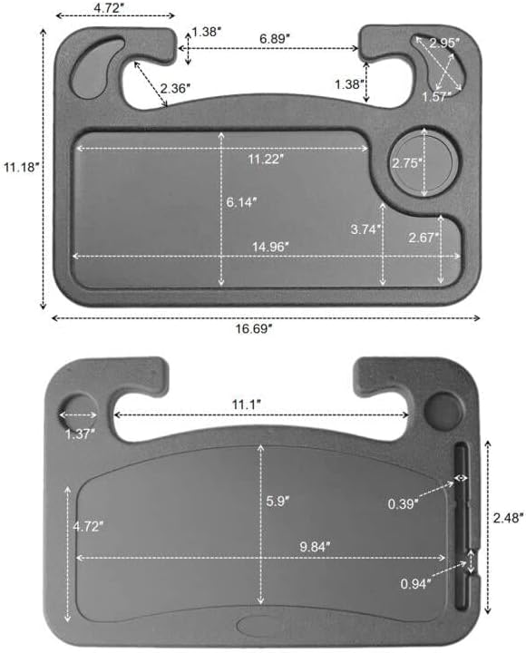 Photo 2 of 2 Pack Steering Wheel Desk Car Tray for Eating, Laptop, Food, Writing
