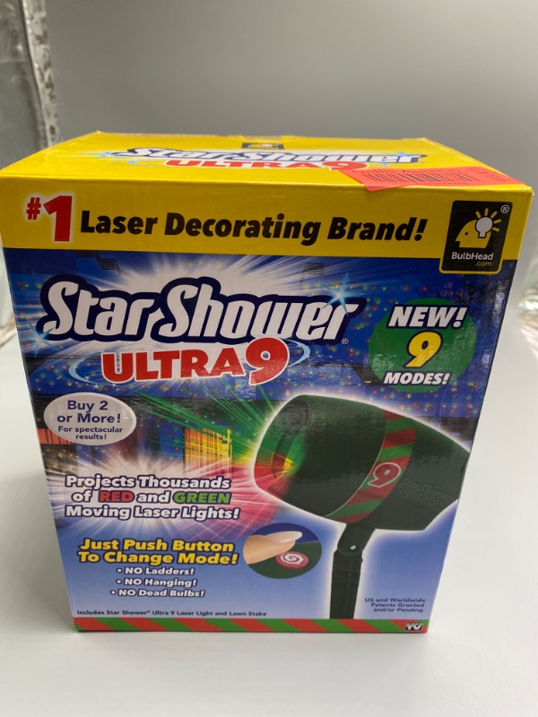 Photo 4 of AS-SEEN-ON-TV with 9 Enhanced Modes for Spectacular Outdoor Holiday Laser Lighting with Thousands of Lights Covering 3200 Square feet, Green, 8.5 in
