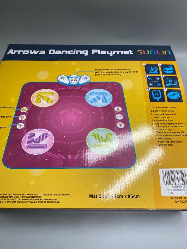 Photo 2 of SUNLIN Dance Mat - Dance Mixer Rhythm Step Play Mat - Dance Game Toy Gift for Kids Girls Boys - Dance Pad with LED Lights, Adjustable Volume, Built-in Music, 3 Challenge Levels (3-12 Years Old)
