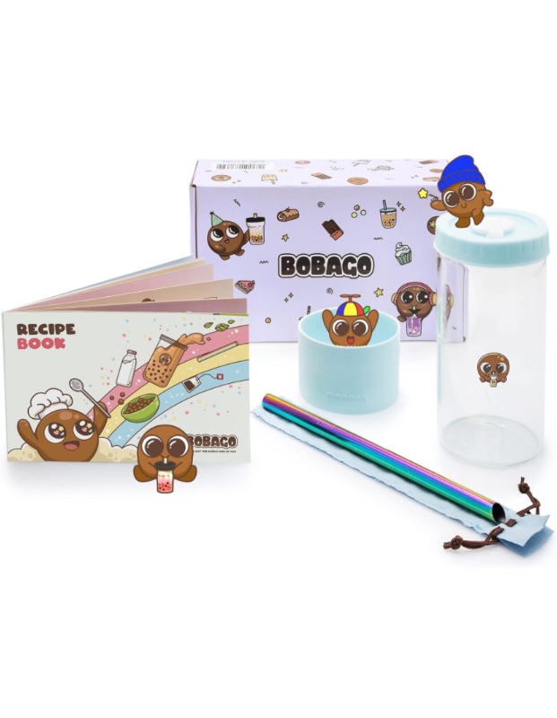 Photo 2 of BobaGO Reusable Boba Cup with Straw, Bubble Tea Cup with Recipe Book, Reusable Boba Cups with Lids, Boba Tumbler, Boba Tea Cup and Boba Jar, Bubble Tea Gift Set with Cup 17 ounce