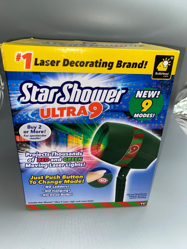 Photo 4 of AS-SEEN-ON-TV with 9 Enhanced Modes for Spectacular Outdoor Holiday Laser Lighting with Thousands of Lights Covering 3200 Square feet, Green, 8.5 in
