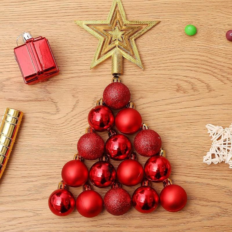 Photo 2 of Christmas balls decoration 144 pieces (3cm/1.18 "), Christmas pendant Christmas tree trinkets, festive wedding decoration ball (Red)
