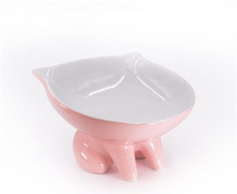 Photo 1 of 1 Pink Ceramic Vivipet Kitty Bowl 