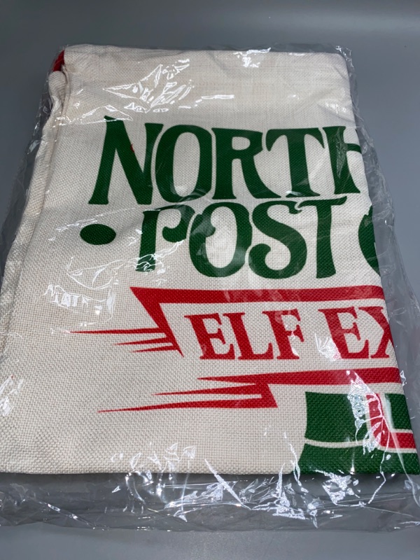 Photo 2 of Easy Sublimation Polyester Santa Sacks Large 19 Inches by 27 Inches- Just Add A Name (North Pole)
