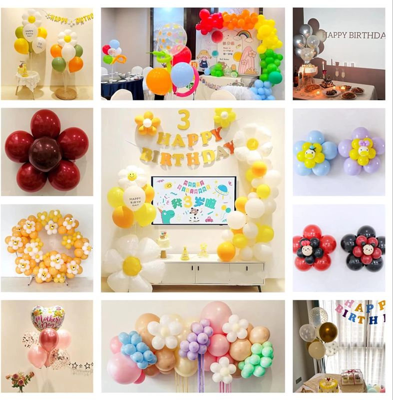 Photo 3 of 8 Sets 28 Inch Balloon Stand Kits, Balloon Sticks with Base For Table Floor Graduation Baby Shower Happy Birthday Engagement Fiesta Party Decorations Class
