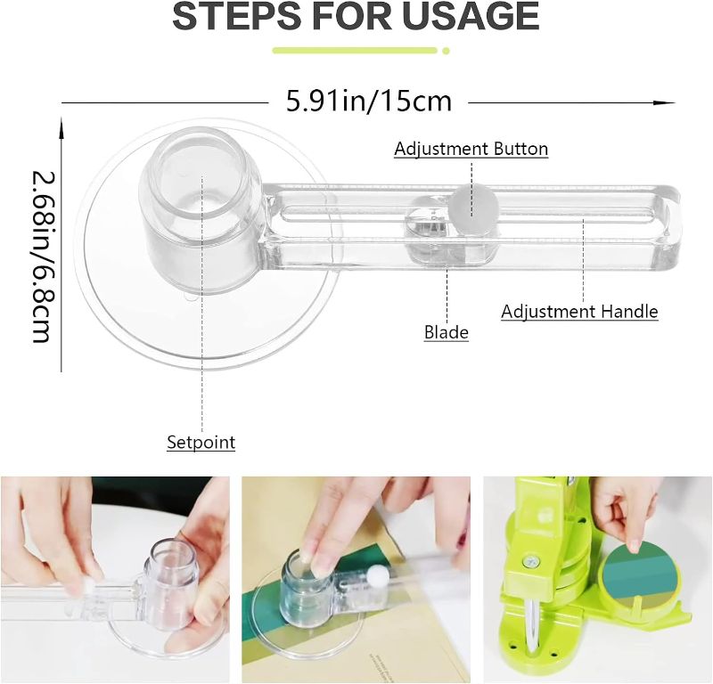 Photo 1 of Button Maker Machine 58mm Pin Badge Maker Installation-Free DIY Pin Badge Button Maker Press Machine Badge Punch Press with Free 100pcs Button Parts Pictures Circle Cutter Magic Book
