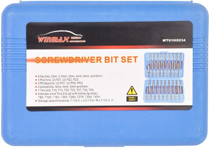 Photo 2 of 36 Piece 3" Long Screwdriver Bit Set Hex, Pozi, Torx, Tamperproof 1/4" Hex Shank
