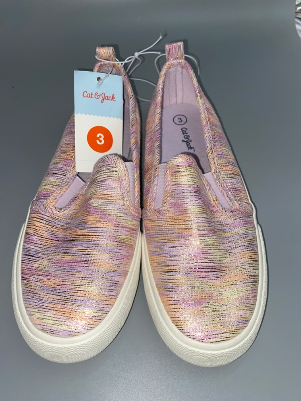 Photo 2 of Girls' Sariah Striped Speckle Print Slip-on Sneakers - Cat & Jack™ Purple 3
