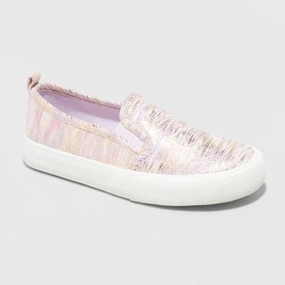 Photo 1 of Girls' Sariah Striped Speckle Print Slip-on Sneakers - Cat & Jack™ Purple 3

