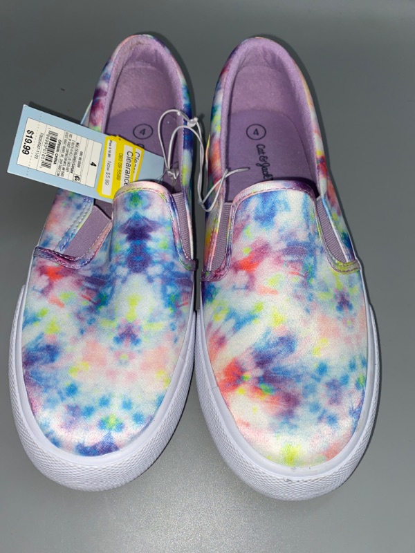 Photo 2 of Girls' Sariah Striped Speckle Print Slip-on Sneakers - Cat & Jack™ 4
