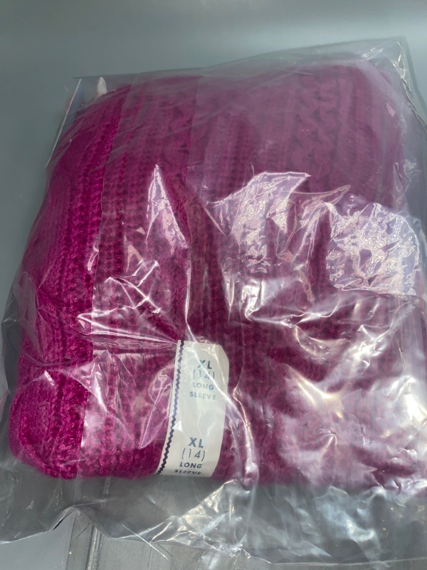 Photo 2 of Girls' Cable Knit Pullover Sweater - Cat & Jack™ Purple XL(14)
