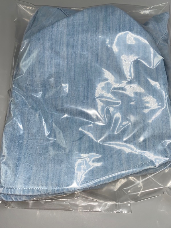 Photo 1 of Girls' Long Sleeve Button-Down Woven Top - Cat & Jack™ Light Wash M(7/8)
