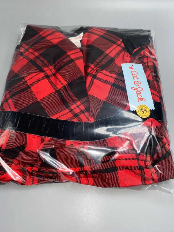 Photo 2 of Girls' Sleeveless Plaid Dress - Cat & Jack™ Red XS(4/5)
