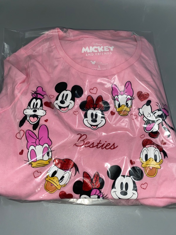Photo 1 of Disney Girls Pink Besties Mickey Minnie Mouse Goofy Daisy Duck Dress L(10/12)
