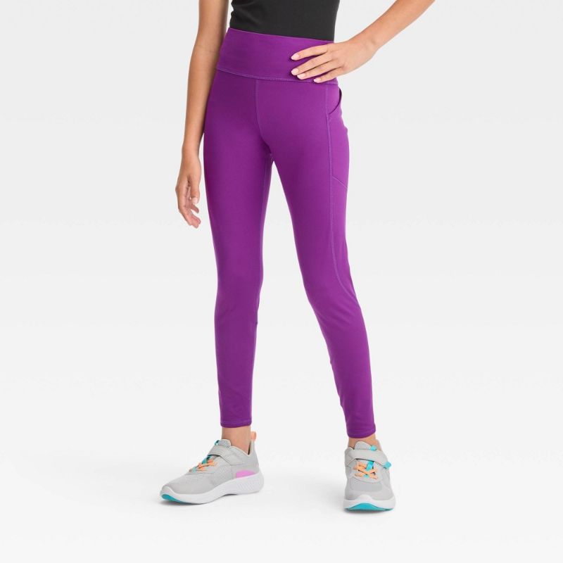 Photo 1 of Girls' Cozy Pocket Leggings - All in Motion™ Berry Purple S(6/7)
