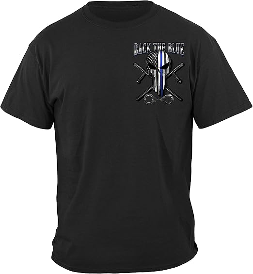 Photo 2 of Medium Black Thin Blue Line T Shirt - Law Enforcement Gear for Men - Law Enforcement - FF2400
