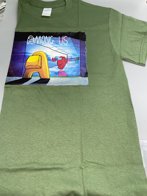 Photo 1 of Small Olive Green Kids Young Teen Among Us T-shirt 