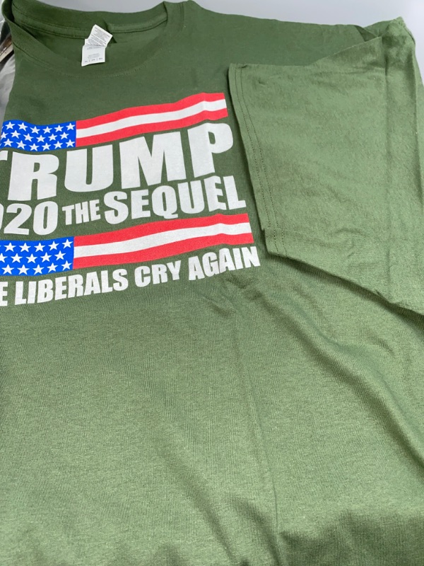 Photo 1 of 5XL Olive Green President Trump 2020 The Sequel T-Shirt Short Sleeve 