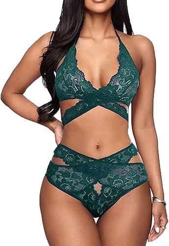 Photo 1 of Large Donnalla Women Sexy Lingerie Set Two Piece Lace Bra and Panty Set bralette Sleepwear
