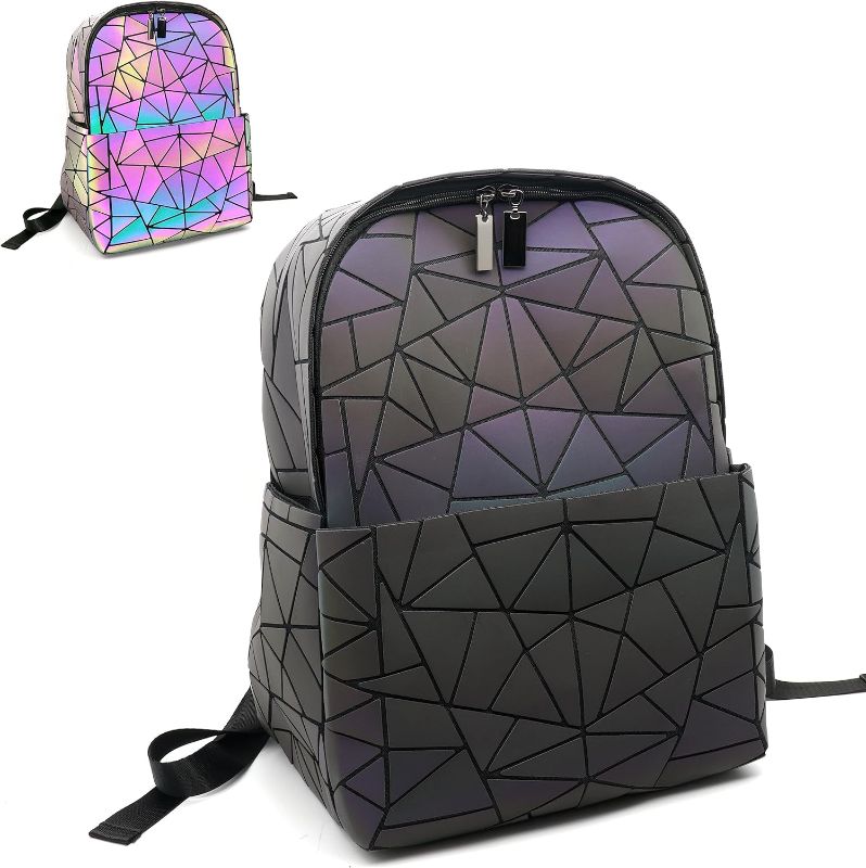 Photo 1 of Mini Geometric Women's Backpack Geometries Glow Large Purse Backpack Geometrical